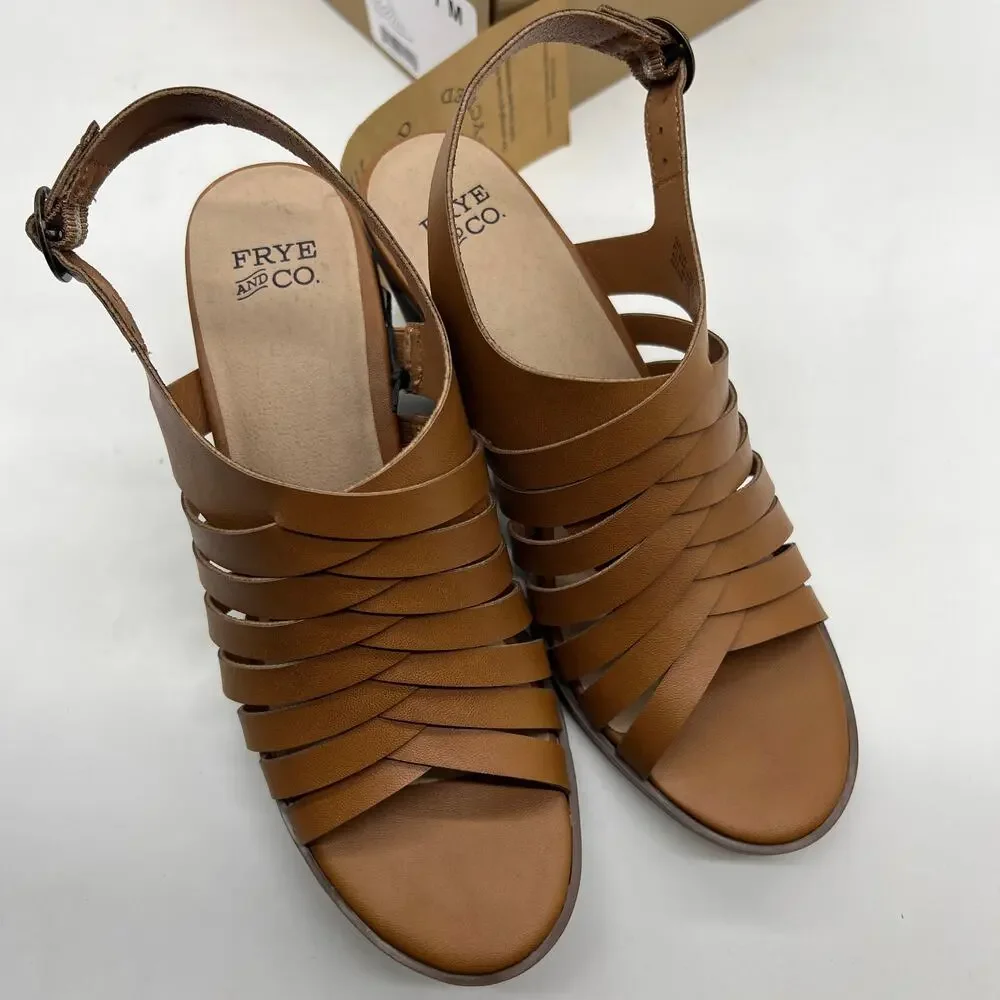 Frye and Co. Womens Galia Heeled Sandals Brown Tan Size 7M